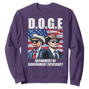 Trump Elon 2024 Sweatshirt D.O.G.E Department Of Government Efficiency TS02 Purple Print Your Wear