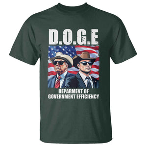 Trump Elon 2024 T Shirt D.O.G.E Department Of Government Efficiency TS02 Dark Forest Green Print Your Wear