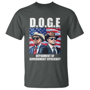Trump Elon 2024 T Shirt D.O.G.E Department Of Government Efficiency TS02 Dark Heather Print Your Wear