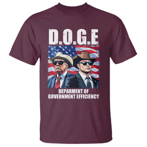 Trump Elon 2024 T Shirt D.O.G.E Department Of Government Efficiency TS02 Maroon Print Your Wear