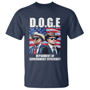 Trump Elon 2024 T Shirt D.O.G.E Department Of Government Efficiency TS02 Navy Print Your Wear