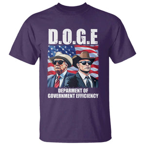 Trump Elon 2024 T Shirt D.O.G.E Department Of Government Efficiency TS02 Purple Print Your Wear