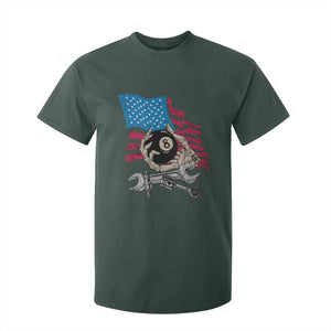 Mechanic Engineer T Shirt For Kid Mechanic Auto Car Repair American Flag Vintage Graphic TS02 Dark Forest Green Print Your Wear