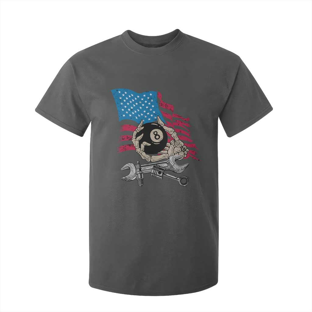 Mechanic Engineer T Shirt For Kid Mechanic Auto Car Repair American Flag Vintage Graphic TS02 Dark Heather Print Your Wear
