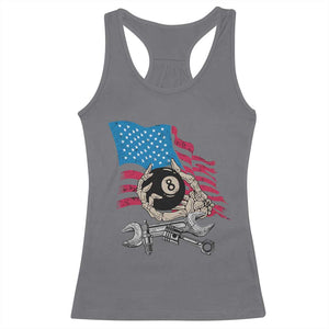 Mechanic Engineer Racerback Tank Top Mechanic Auto Car Repair American Flag Vintage Graphic TS02 Charcoal Print Your Wear