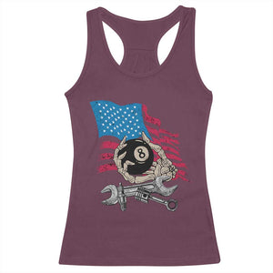 Mechanic Engineer Racerback Tank Top Mechanic Auto Car Repair American Flag Vintage Graphic TS02 Maroon Print Your Wear