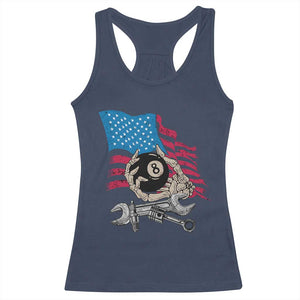 Mechanic Engineer Racerback Tank Top Mechanic Auto Car Repair American Flag Vintage Graphic TS02 Navy Print Your Wear