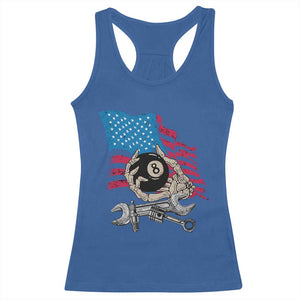 Mechanic Engineer Racerback Tank Top Mechanic Auto Car Repair American Flag Vintage Graphic TS02 Royal Blue Print Your Wear