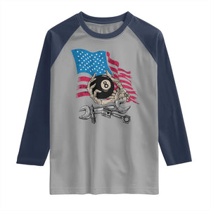 Mechanic Engineer Raglan Shirt Mechanic Auto Car Repair American Flag Vintage Graphic TS02 Sport Gray Navy Print Your Wear
