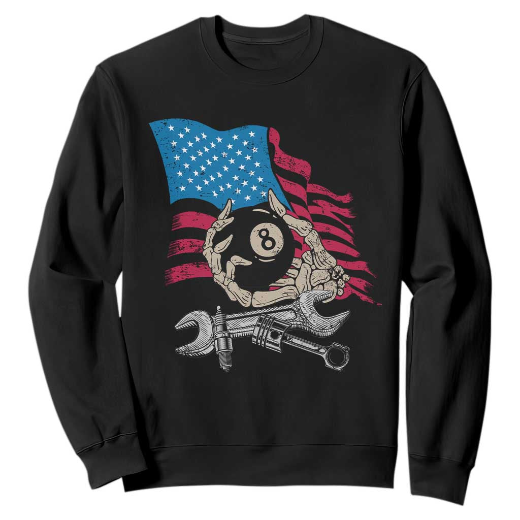 Mechanic Engineer Sweatshirt Mechanic Auto Car Repair American Flag Vintage Graphic TS02 Black Print Your Wear