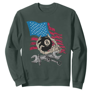 Mechanic Engineer Sweatshirt Mechanic Auto Car Repair American Flag Vintage Graphic TS02 Dark Forest Green Print Your Wear