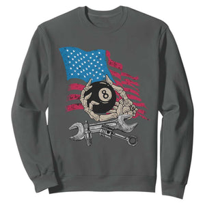 Mechanic Engineer Sweatshirt Mechanic Auto Car Repair American Flag Vintage Graphic TS02 Dark Heather Print Your Wear