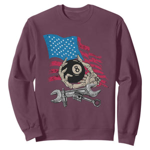 Mechanic Engineer Sweatshirt Mechanic Auto Car Repair American Flag Vintage Graphic TS02 Maroon Print Your Wear
