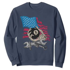 Mechanic Engineer Sweatshirt Mechanic Auto Car Repair American Flag Vintage Graphic TS02 Navy Print Your Wear