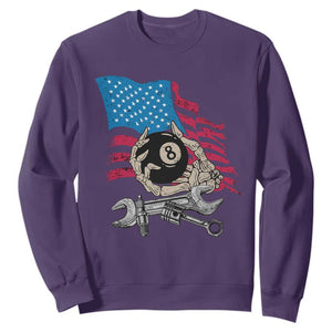 Mechanic Engineer Sweatshirt Mechanic Auto Car Repair American Flag Vintage Graphic TS02 Purple Print Your Wear