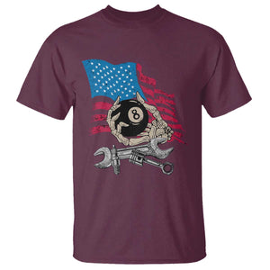 Mechanic Engineer T Shirt Mechanic Auto Car Repair American Flag Vintage Graphic TS02 Maroon Print Your Wear