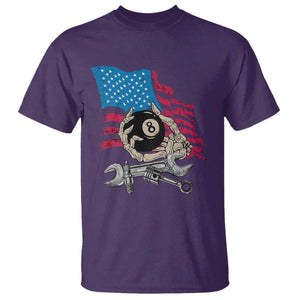 Mechanic Engineer T Shirt Mechanic Auto Car Repair American Flag Vintage Graphic TS02 Purple Print Your Wear