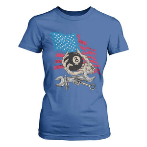 Mechanic Engineer T Shirt For Women Mechanic Auto Car Repair American Flag Vintage Graphic TS02 Royal Blue Print Your Wear