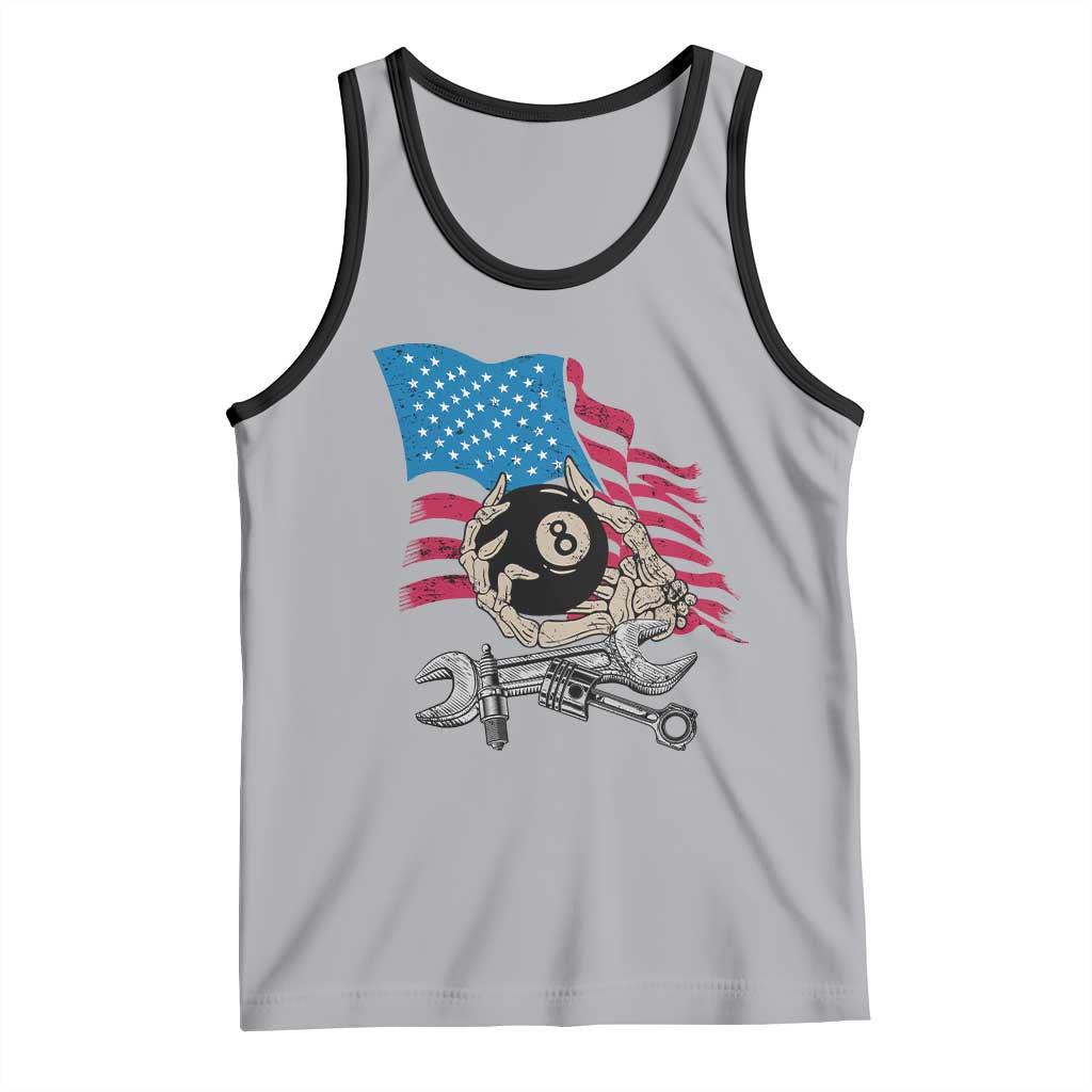 Mechanic Engineer Tank Top Mechanic Auto Car Repair American Flag Vintage Graphic TS02 Athletic Heather Black Print Your Wear