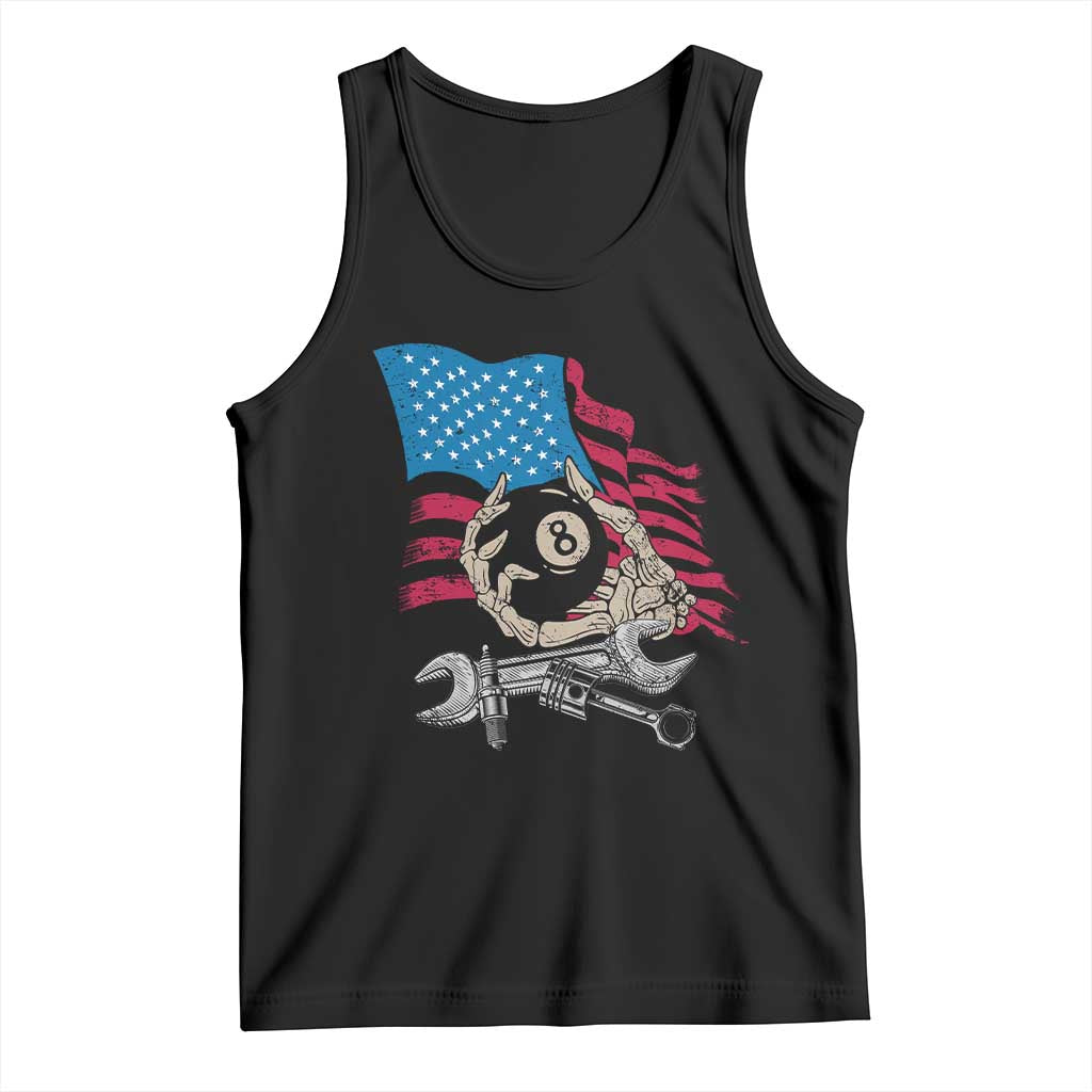Mechanic Engineer Tank Top Mechanic Auto Car Repair American Flag Vintage Graphic TS02 Black Print Your Wear
