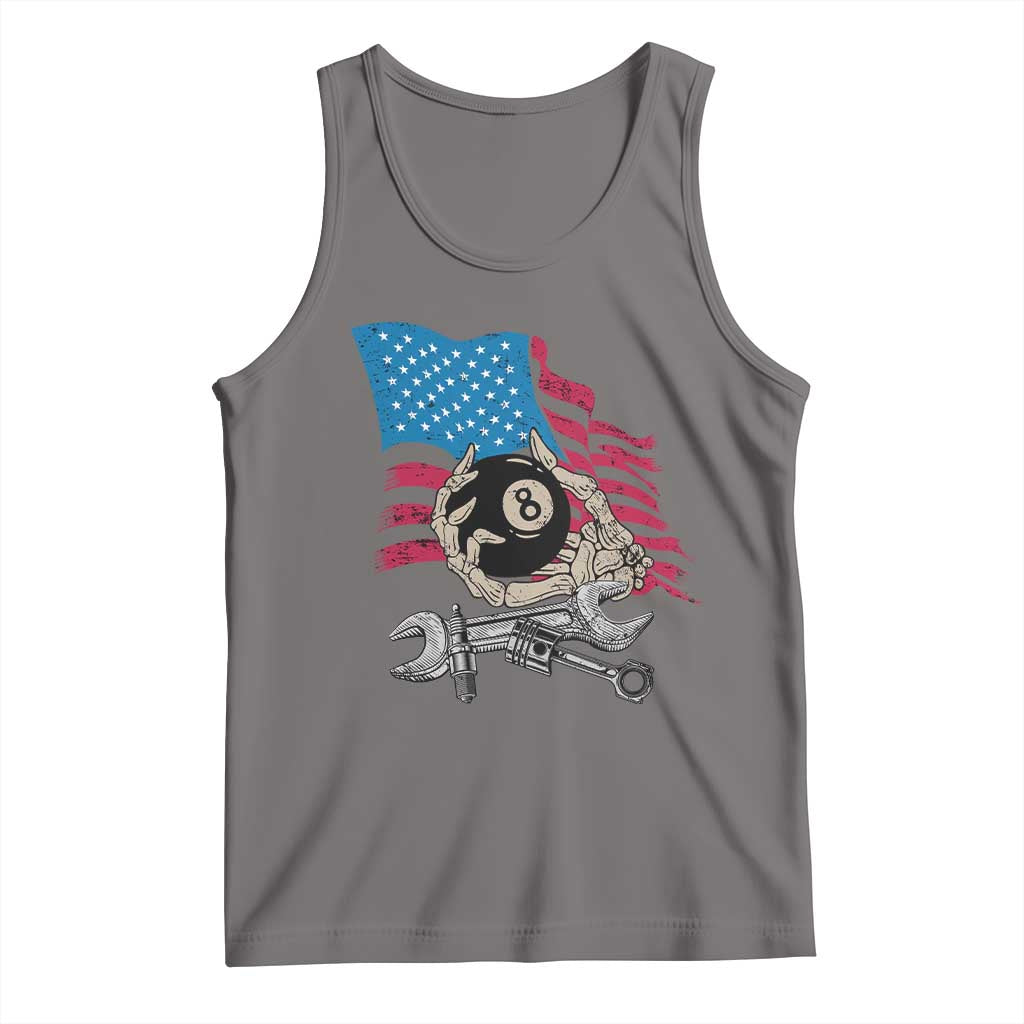 Mechanic Engineer Tank Top Mechanic Auto Car Repair American Flag Vintage Graphic TS02 Deep Heather Print Your Wear
