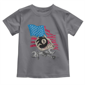 Mechanic Engineer Toddler T Shirt Mechanic Auto Car Repair American Flag Vintage Graphic TS02 Charcoal Print Your Wear