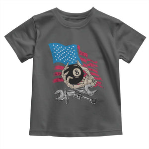 Mechanic Engineer Toddler T Shirt Mechanic Auto Car Repair American Flag Vintage Graphic TS02 Dark Heather Print Your Wear