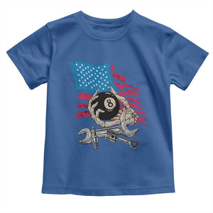 Mechanic Engineer Toddler T Shirt Mechanic Auto Car Repair American Flag Vintage Graphic TS02 Royal Blue Print Your Wear