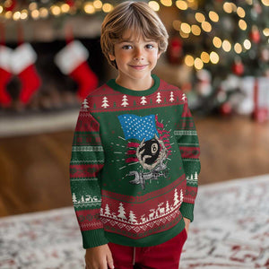 Mechanic Engineer Ugly Christmas Sweater Mechanic Auto Car Repair American Flag Vintage Graphic TS02 Christmas Print Your Wear