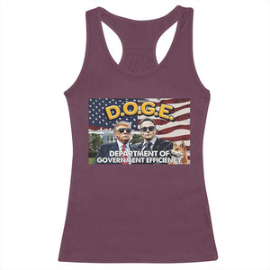 Trump Elon 2024 Racerback Tank Top D.O.G.E DOGE Department Of Government Efficiency TS02 Maroon Print Your Wear