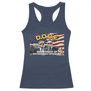 Trump Elon 2024 Racerback Tank Top D.O.G.E DOGE Department Of Government Efficiency TS02 Navy Print Your Wear