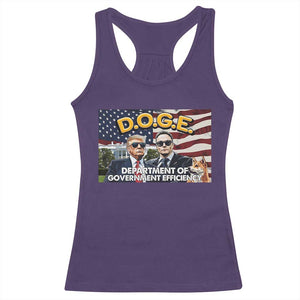 Trump Elon 2024 Racerback Tank Top D.O.G.E DOGE Department Of Government Efficiency TS02 Purple Print Your Wear