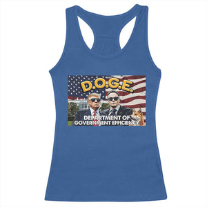Trump Elon 2024 Racerback Tank Top D.O.G.E DOGE Department Of Government Efficiency TS02 Royal Blue Print Your Wear