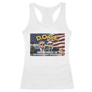 Trump Elon 2024 Racerback Tank Top D.O.G.E DOGE Department Of Government Efficiency TS02 White Print Your Wear