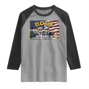 Trump Elon 2024 Raglan Shirt D.O.G.E DOGE Department Of Government Efficiency TS02 Sport Gray Black Print Your Wear