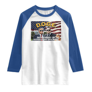 Trump Elon 2024 Raglan Shirt D.O.G.E DOGE Department Of Government Efficiency TS02 White Royal Print Your Wear