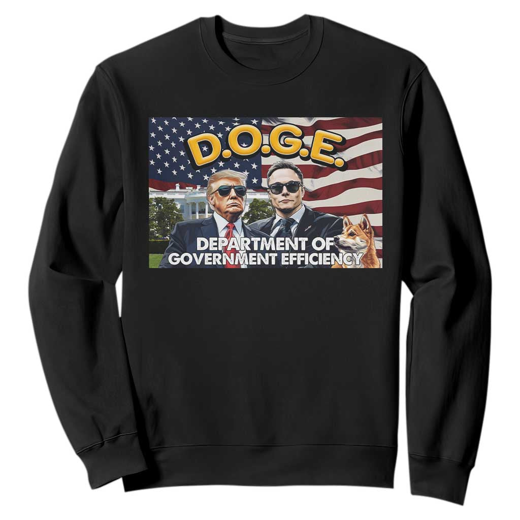 Trump Elon 2024 Sweatshirt D.O.G.E DOGE Department Of Government Efficiency TS02 Black Print Your Wear