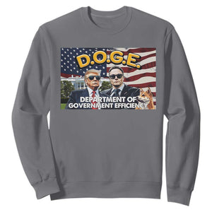 Trump Elon 2024 Sweatshirt D.O.G.E DOGE Department Of Government Efficiency TS02 Charcoal Print Your Wear