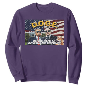 Trump Elon 2024 Sweatshirt D.O.G.E DOGE Department Of Government Efficiency TS02 Purple Print Your Wear