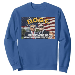 Trump Elon 2024 Sweatshirt D.O.G.E DOGE Department Of Government Efficiency TS02 Royal Blue Print Your Wear