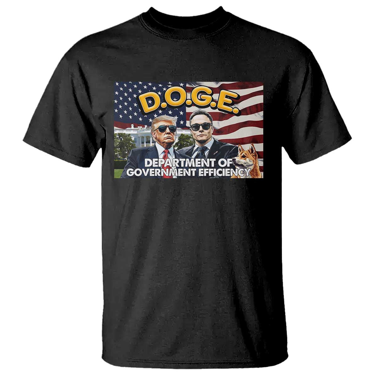 Trump Elon 2024 T Shirt D.O.G.E DOGE Department Of Government Efficiency TS02 Black Print Your Wear