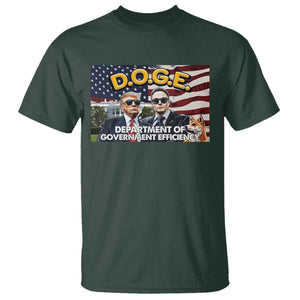Trump Elon 2024 T Shirt D.O.G.E DOGE Department Of Government Efficiency TS02 Dark Forest Green Print Your Wear