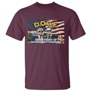 Trump Elon 2024 T Shirt D.O.G.E DOGE Department Of Government Efficiency TS02 Maroon Print Your Wear