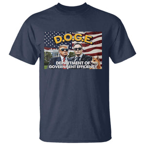 Trump Elon 2024 T Shirt D.O.G.E DOGE Department Of Government Efficiency TS02 Navy Print Your Wear