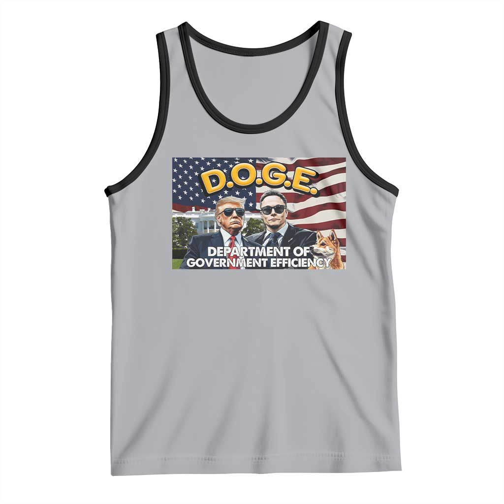 Trump Elon 2024 Tank Top D.O.G.E DOGE Department Of Government Efficiency TS02 Athletic Heather Black Print Your Wear