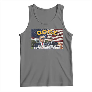 Trump Elon 2024 Tank Top D.O.G.E DOGE Department Of Government Efficiency TS02 Black Heather Print Your Wear