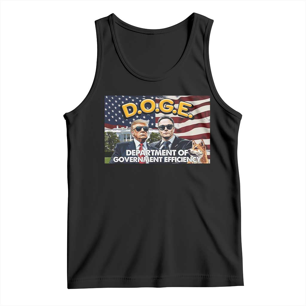 Trump Elon 2024 Tank Top D.O.G.E DOGE Department Of Government Efficiency TS02 Black Print Your Wear