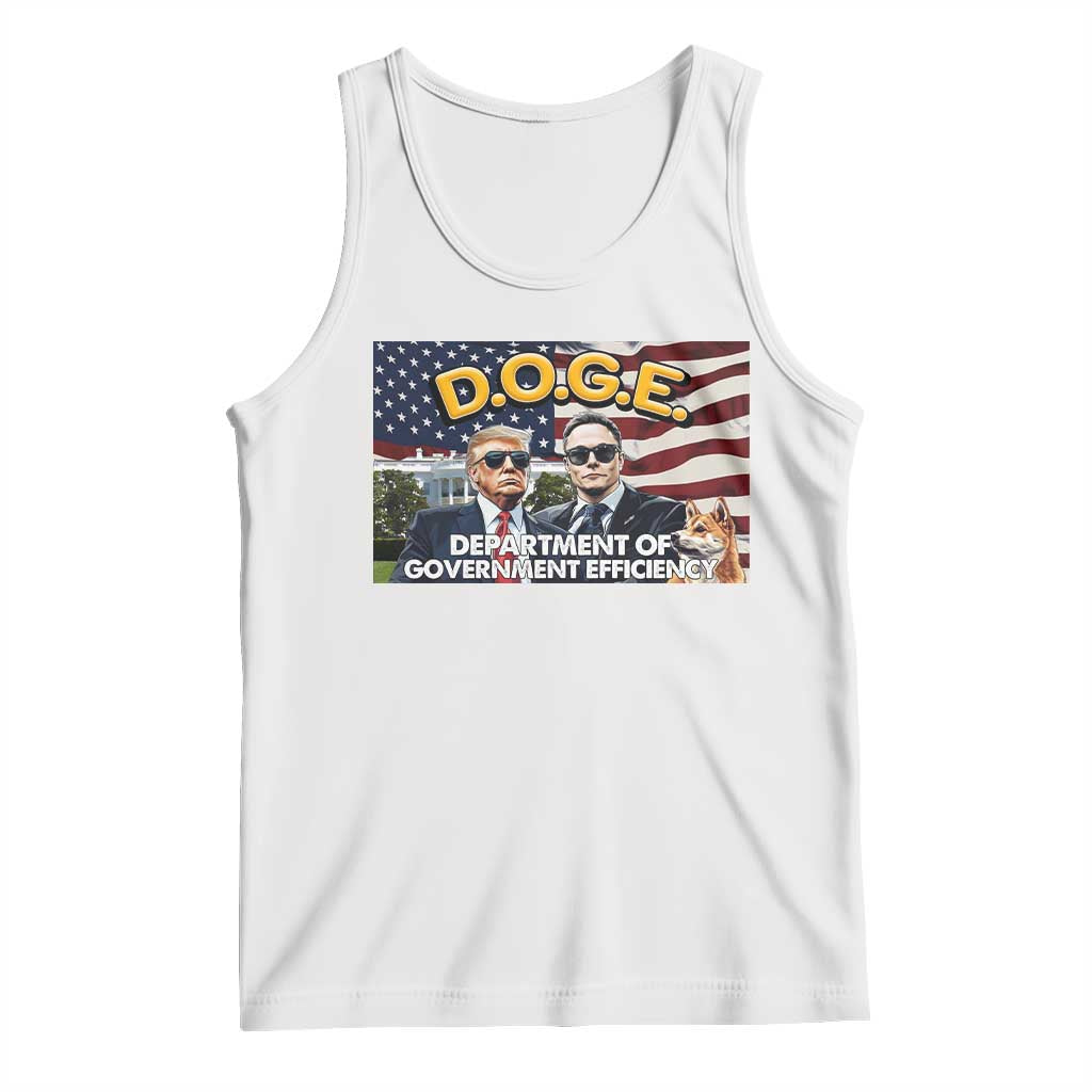 Trump Elon 2024 Tank Top D.O.G.E DOGE Department Of Government Efficiency TS02 White Print Your Wear