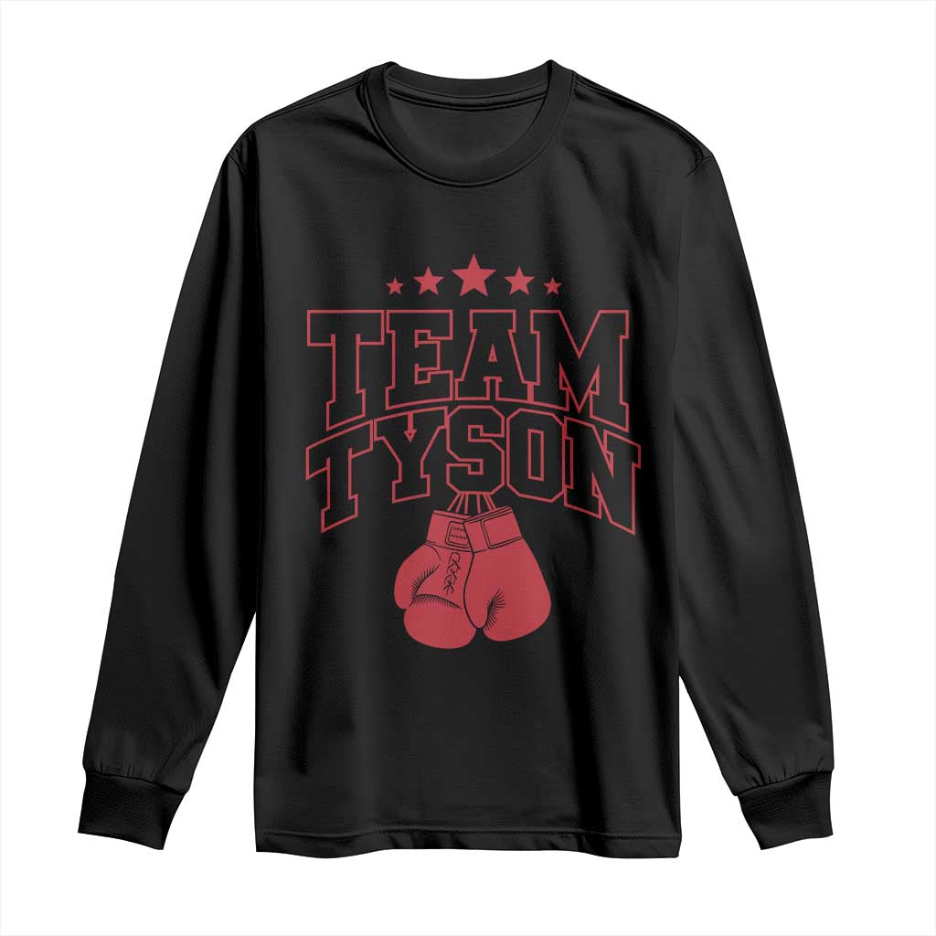 Team Tyson Long Sleeve Shirt Family Personalized Name Retro Red TS02 Black Print Your Wear
