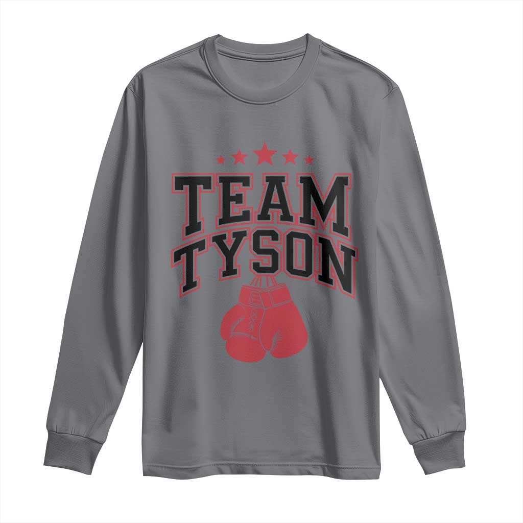 Team Tyson Long Sleeve Shirt Family Personalized Name Retro Red TS02 Charcoal Print Your Wear